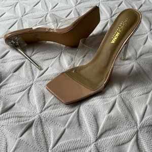 Fashion Nova Clear Nude Heels – Size 8.5 – NWT